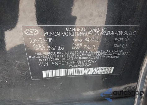 2018 Hyundai Sonata Sport+ из США, поврежденный, VIN 5NPE34AF8JH723753